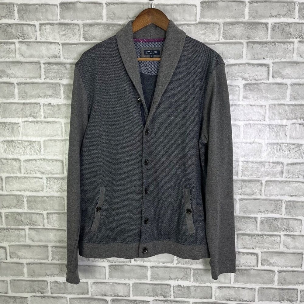 Men's Gray Shawl Collar Sweater